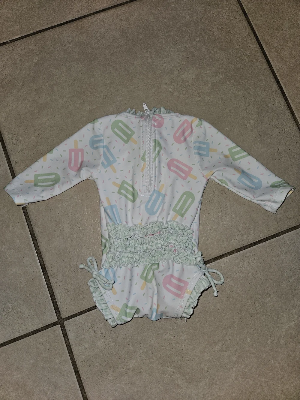 Pastel Popsicle Long-Sleeve Kids One-Piece Swimsuit